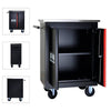 Versatile Double-Door Tool Cart - Black & Red