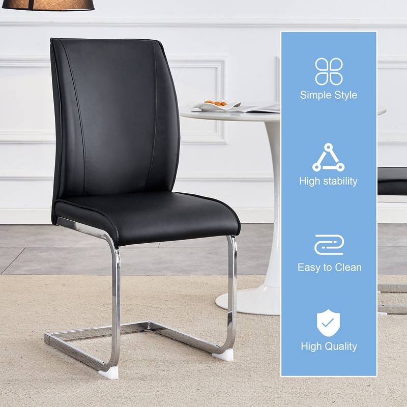 Chic Black Arch Dining Chairs - Set of Two