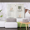 Chic White Folding Room Divider with Shelves