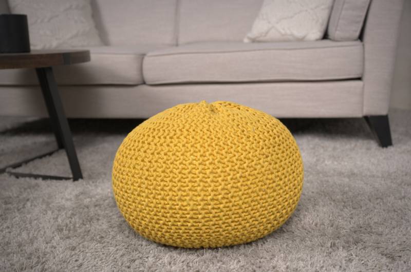 Sunny Knit Pouf