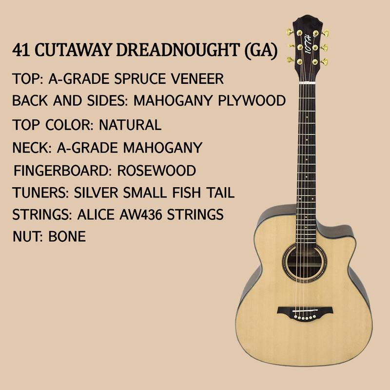 Vibrant Spruce Acoustic Guitar for Beginners