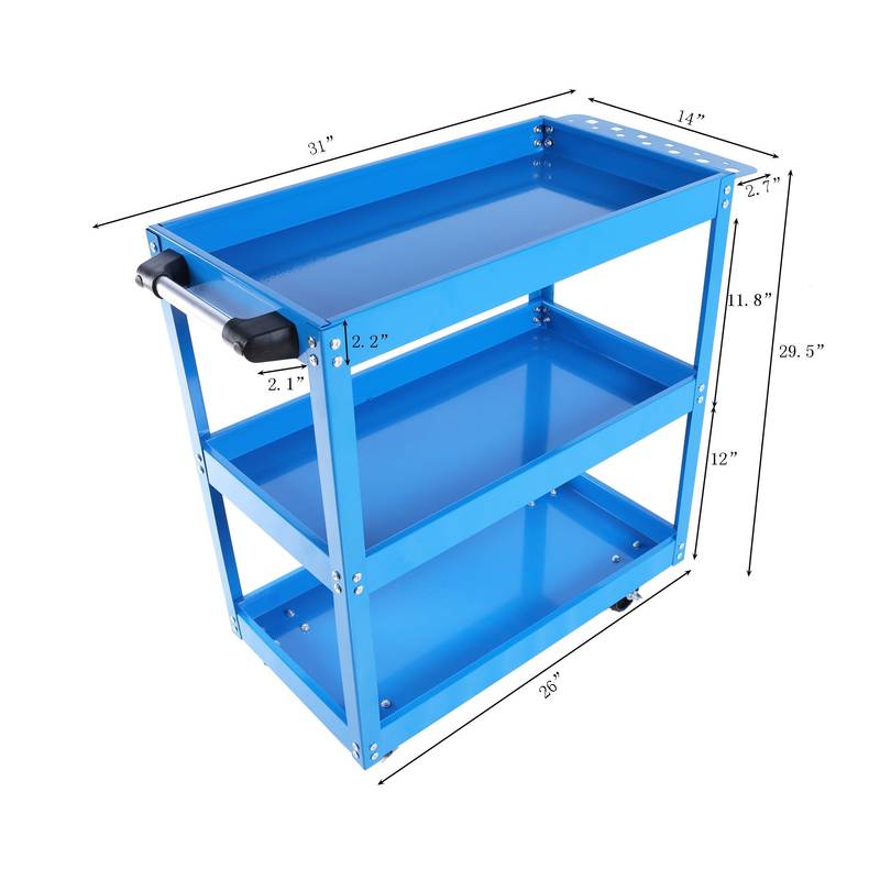 Blue Rolling Tool Cart - Heavy-Duty & Lockable!