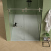 Sleek Brushed Nickel Sliding Shower Door with Easy-Clean Glass