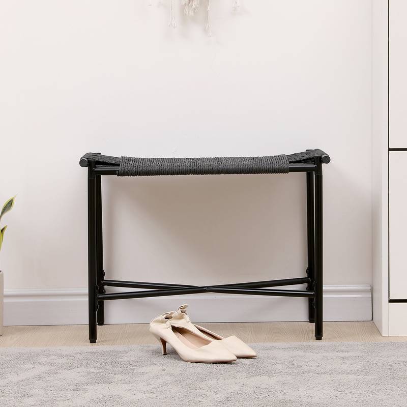 Chic Handwoven Footstool – Stylish Comfort for Any Room