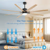 Sleek Black Ceiling Fan with Remote & Dimmable LED Light