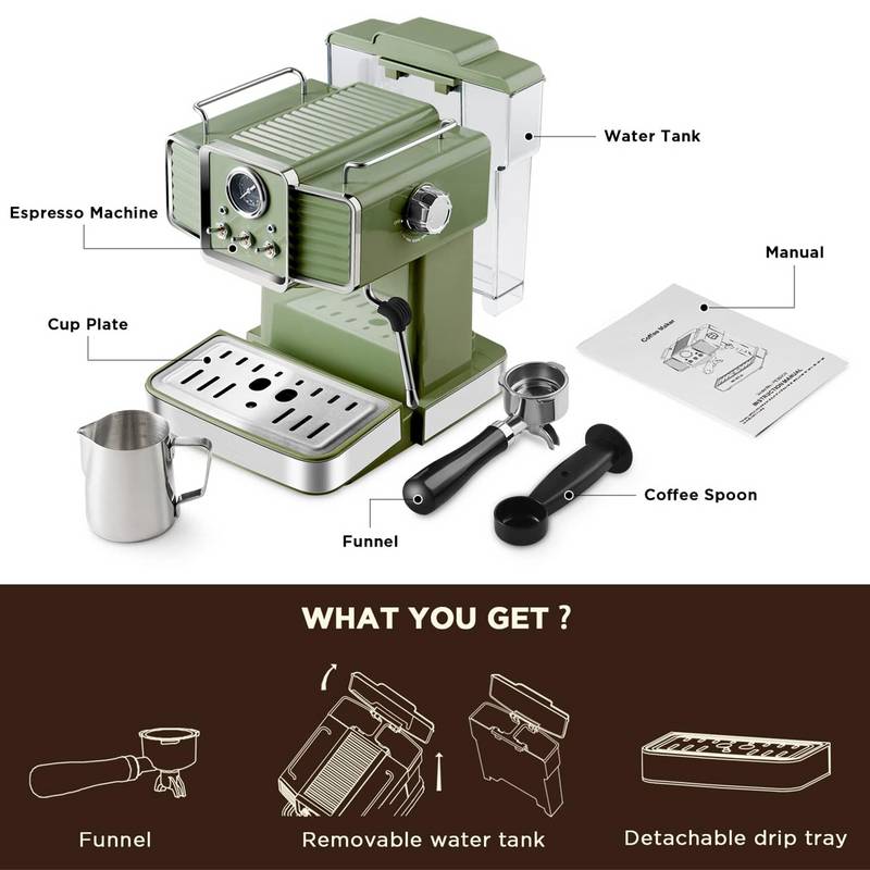 Barista Bliss Espresso Maker with Milk Frother