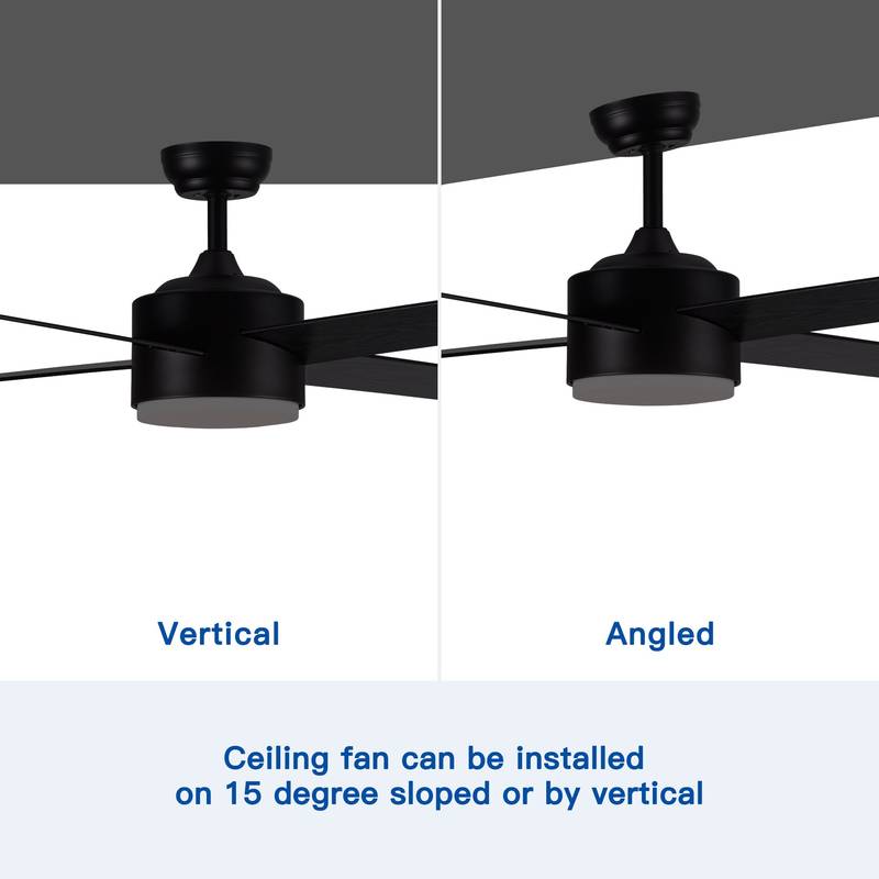 Sleek LED Ceiling Fan with White Blades