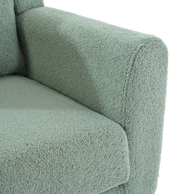 Cozy Teddy Accent Chair - Stylish Lounge Armchair in Light Green