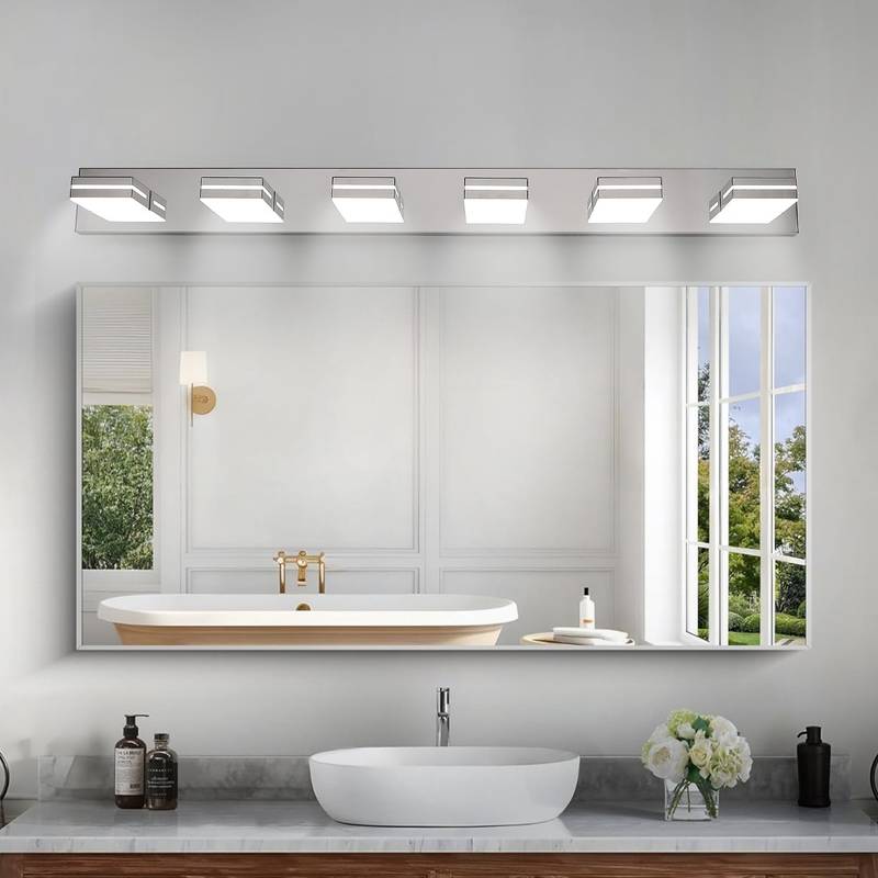 Chic Chrome LED Vanity Light – Stylish & Eco-Friendly Illumination for Your Bathroom