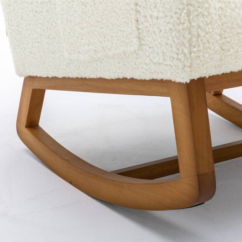 Comfy Rocking Chair with Wooden Legs