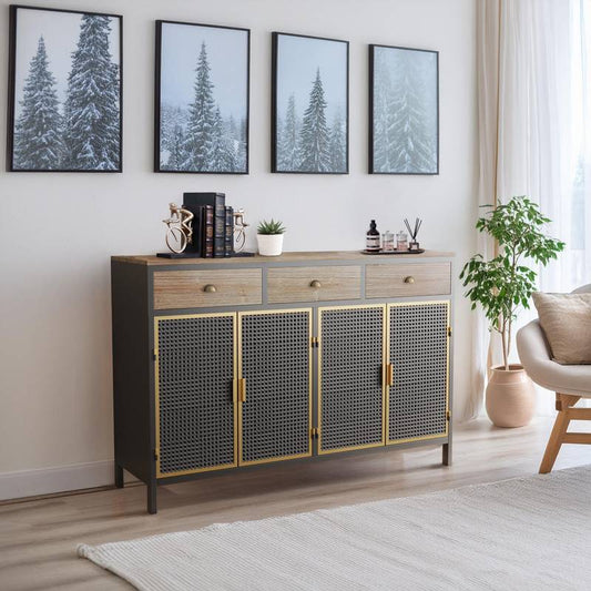 Chic 4-Door Storage Sideboard