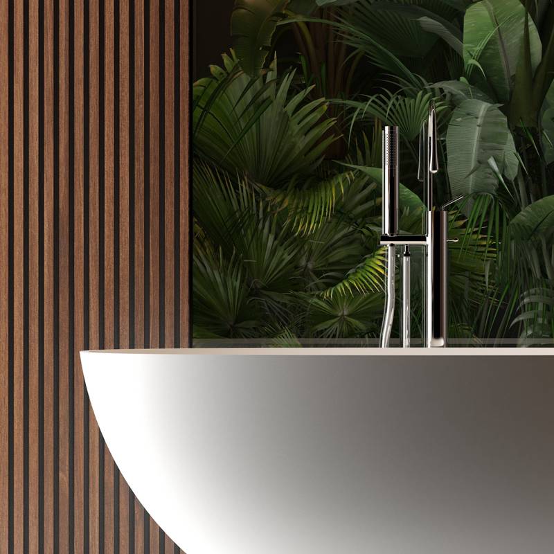 Luxury Soaking Stone Bathtub - Elegant Matte White Design