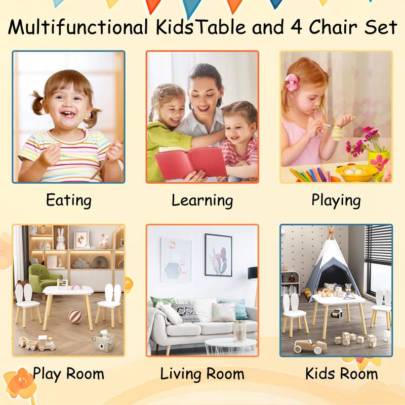 Bunny Playtime Table & Chairs Set