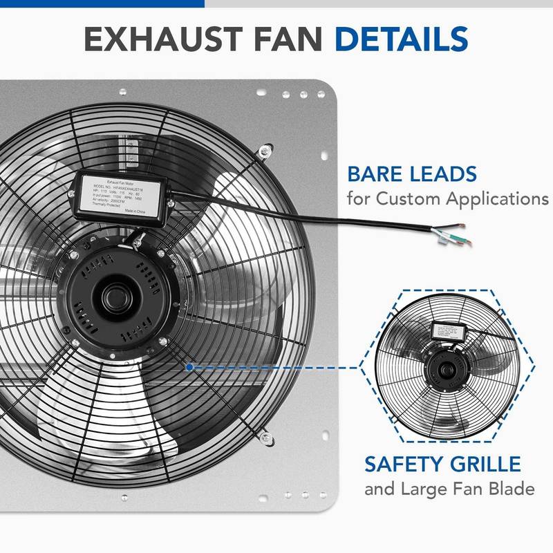Powerful Silver Shutter Exhaust Fan