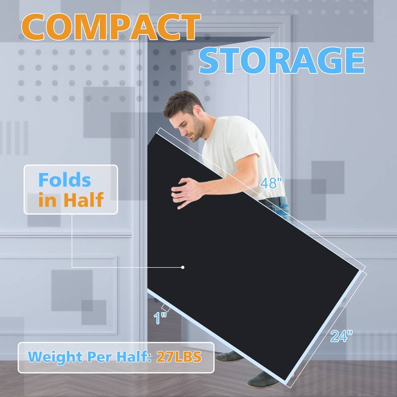 Portable Black Ping Pong Table Top for Indoor Fun