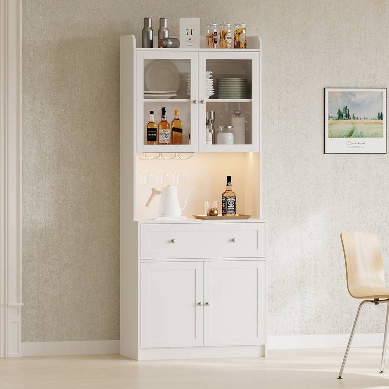 Stylish Kitchen Pantry with Lights & Charging Station
