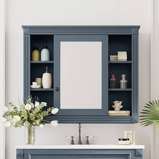 Sleek Wall-Mount Bathroom Cabinet with Mirror & Shelves