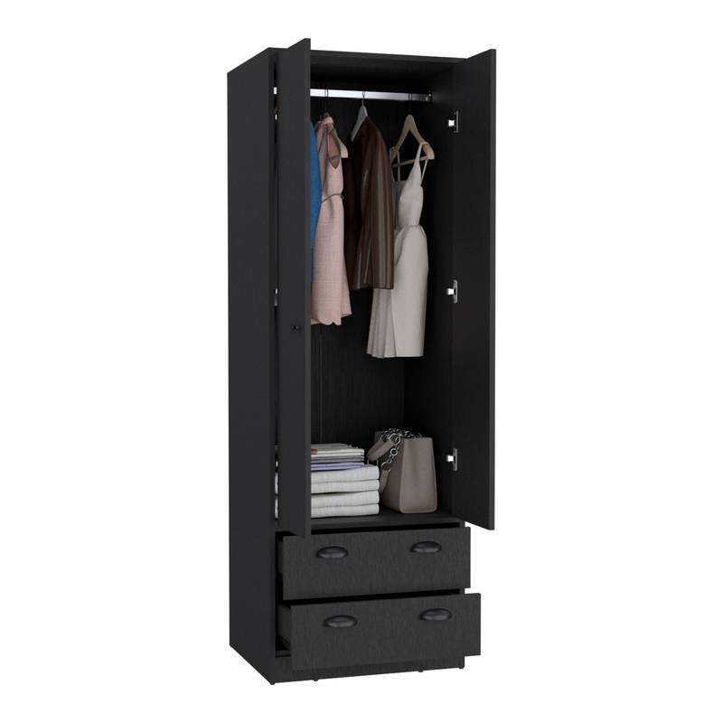Elegance Black Double Door Armoire