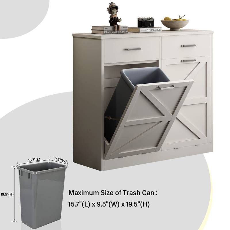 Sleek White Trash Cabinet with Easy Installation and Odor Control