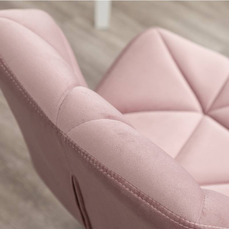Mauve Diamond Tufted Swivel Chair