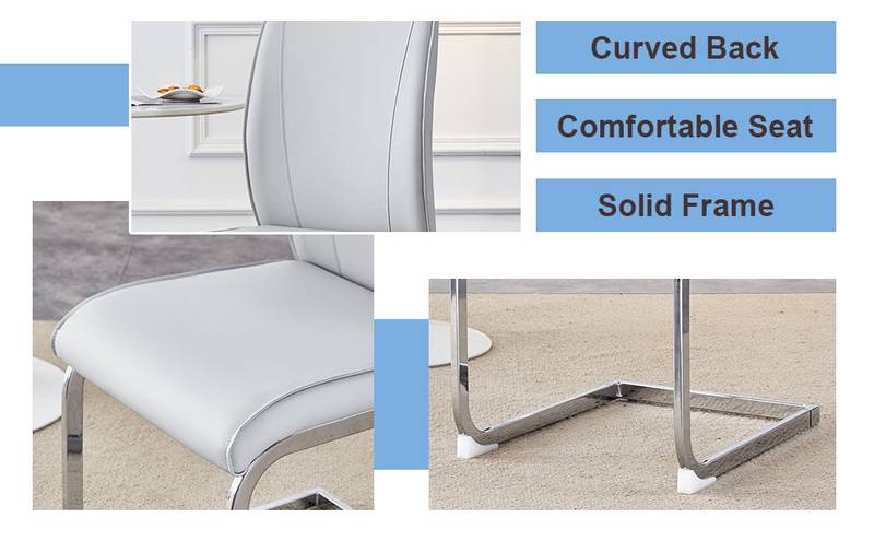 Chic Gray Arch Dining Chairs - Set of Two