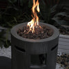 Cozy Outdoor Gas Fire Pit with Lava Stones & Rain Cover