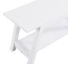 Elyz White Wooden Bench with Shelf