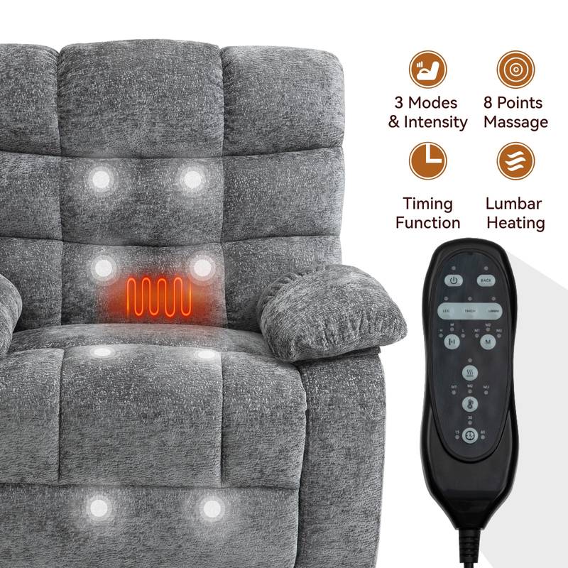 ComfyLift Heated Massage Recliner - Effortless Comfort & Support