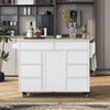 Stylish Kitchen Cart with Wood Top & Easy-Glide Drawers