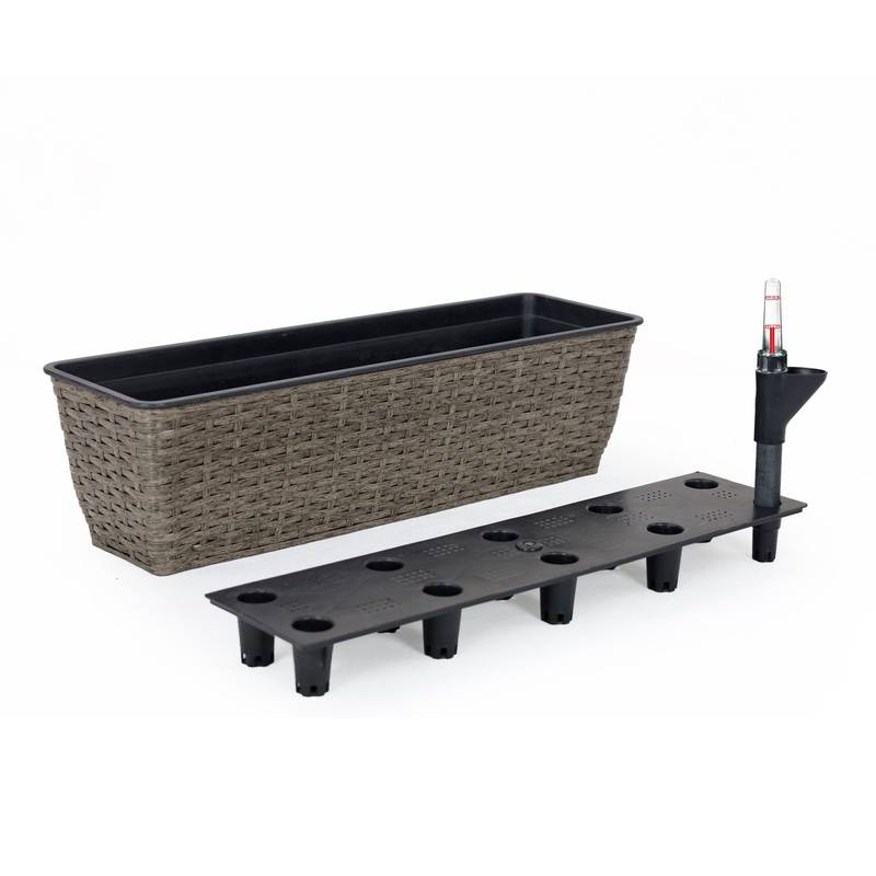 Woven Self-Watering Planters - Dark Gray Duo