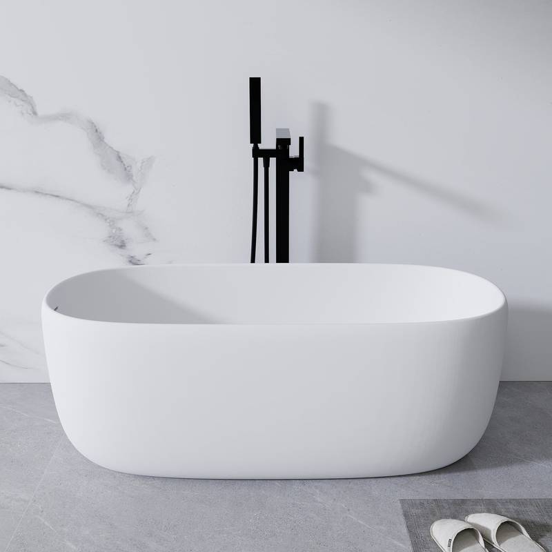 Modern Soaking Bathtub in White