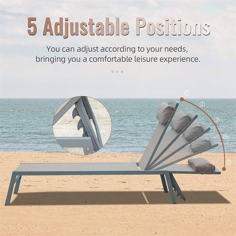Sunshine Set: Adjustable Lounge Chairs & Side Table for Ultimate Relaxation