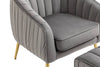 Chic Velvet Barrel Chair & Ottoman Set
