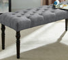 Cozy Gray Tufted Dining Bench