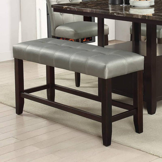 Chic Counter Height Dining Bench with Cozy Tufted Cushion