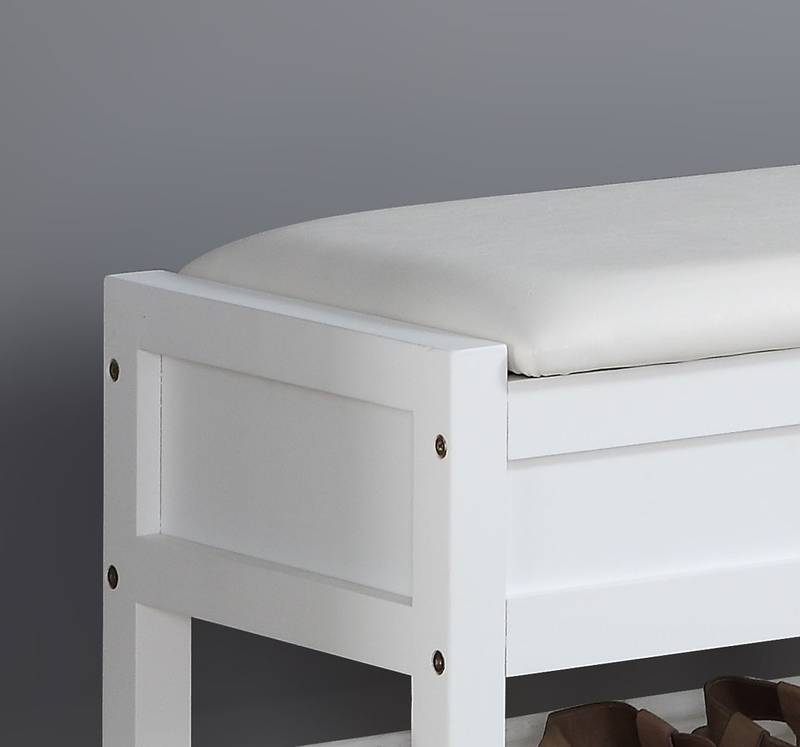 Chic Shoe Storage Bench in White