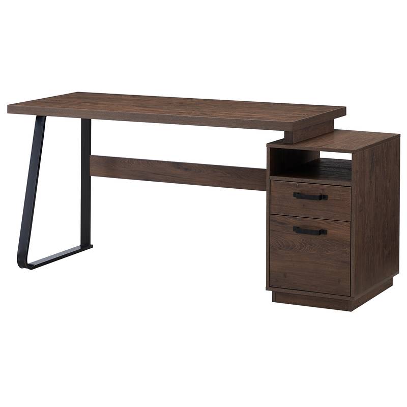 Sleek Home Office Desk with File Drawers