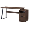 Sleek Home Office Desk with File Drawers