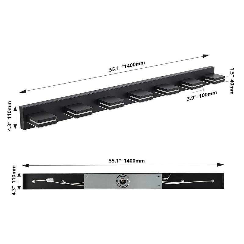 Sleek Black LED Vanity Light - Perfect for Your Bathroom!