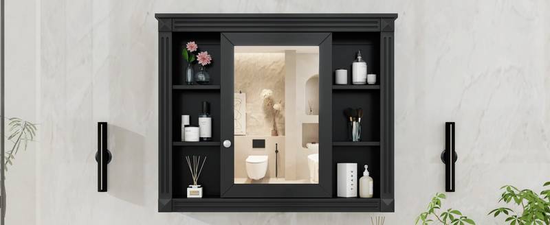 Sleek Bathroom Mirror Cabinet with Shelves