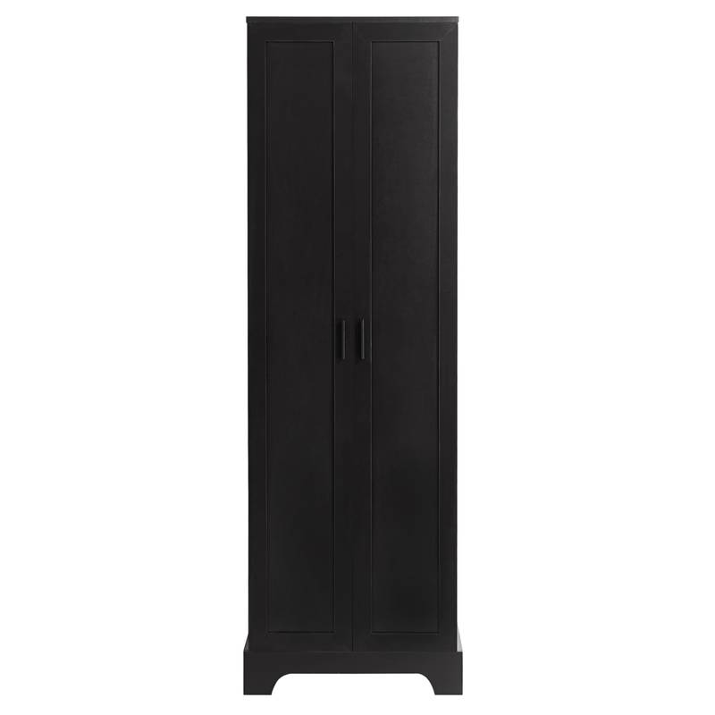 Versatile Black Storage Cabinet with Adjustable Shelves