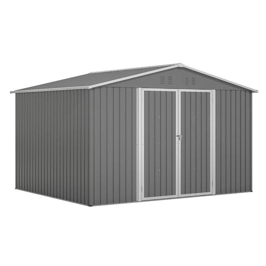 Spacious Outdoor Tool Shed with Lockable Doors - Durable All-Weather Design