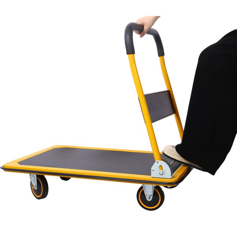 Versatile Heavy-Duty Folding Dolly in Black and Yellow