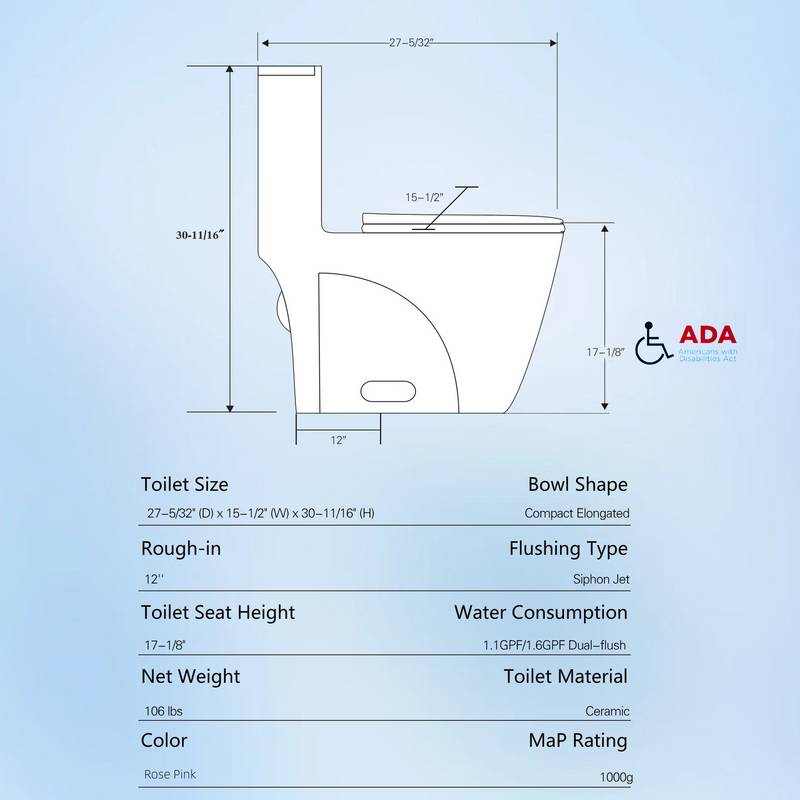 Pink Rose Eco-Friendly Comfort Toilet