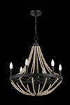 Chic Farmhouse Wood Bead Chandelier