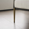 Chic White Accent Armchair with Gold Legs