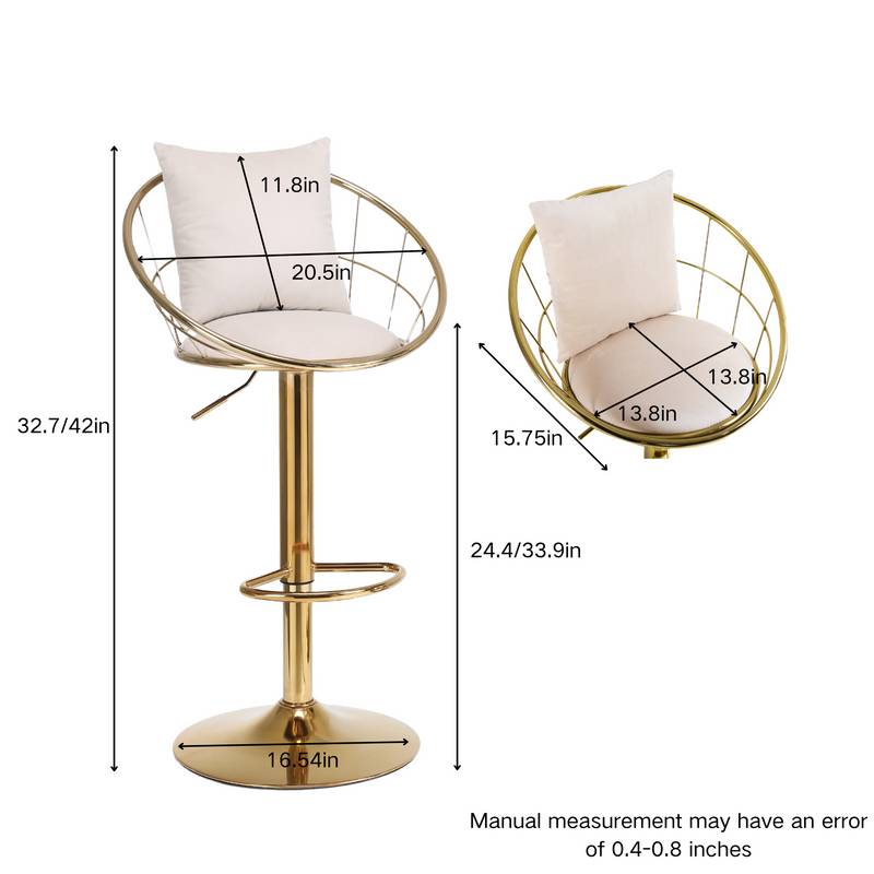 Chic Velvet Bar Chairs - Gold Elegance & Style!