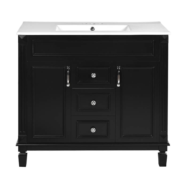 Sleek Modern Bathroom Vanity with Soft Close Doors and Drawers