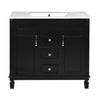 Sleek Black Bathroom Vanity with Mirror & Soft-Close Storage