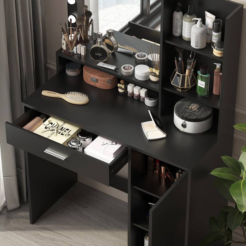Chic Vanity Station with Mirror & Light